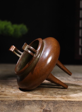 纯铜三足鼎香炉家用特大号官帽耳熏炉宣德炉鼎炉家居装饰品摆件