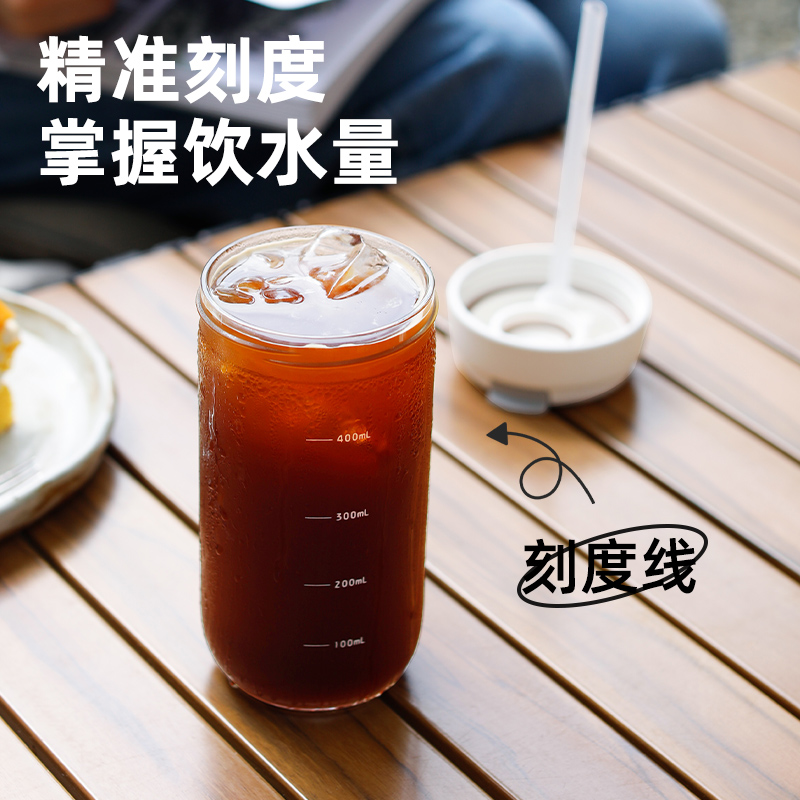 富光高硼硅玻璃吸管杯茶水分离泡茶杯高颜值水杯女2024新款杯子