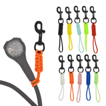 Woven rope single head hook 316 stainless steel diving single head buckle BCD equipped anti-lose rope luminous safety rope buckle