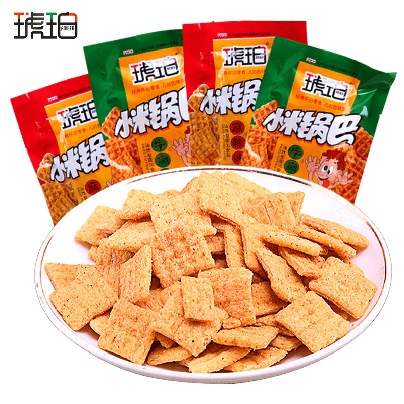 琥珀小米麻辣味8090后儿时休闲锅巴 达令女王食品膨化食品