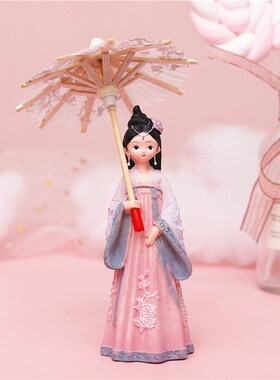 中式复古女孩汉服人偶摆件国风公主娃娃宫廷格格桌面装饰工艺礼品