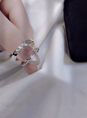 情侣戒指纯银送女友对戒礼物