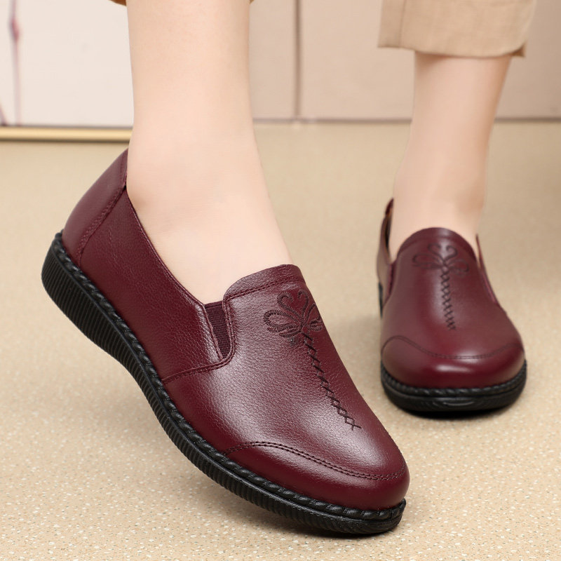 老年皮鞋女妈妈鞋软底真皮中老年秋冬防滑老人女鞋加绒奶奶棉皮鞋,淘宝优惠券,粉丝福利购,淘宝优惠卷