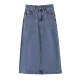 ສິ້ນກະໂປງ denim ປັກແສ່ວແບບຈີນກາງຍາວ Camani