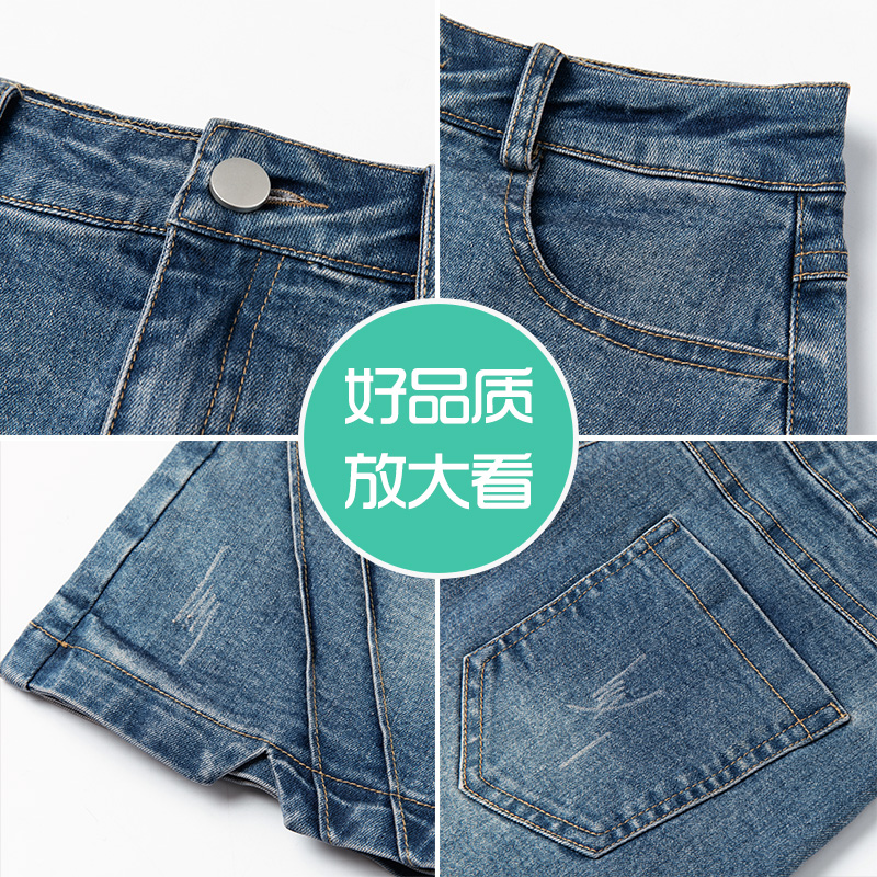 卡貂尼旗舰店牛仔短裙女夏季薄款时尚高腰a字裙裤新款包臀半身裙百搭短裤2