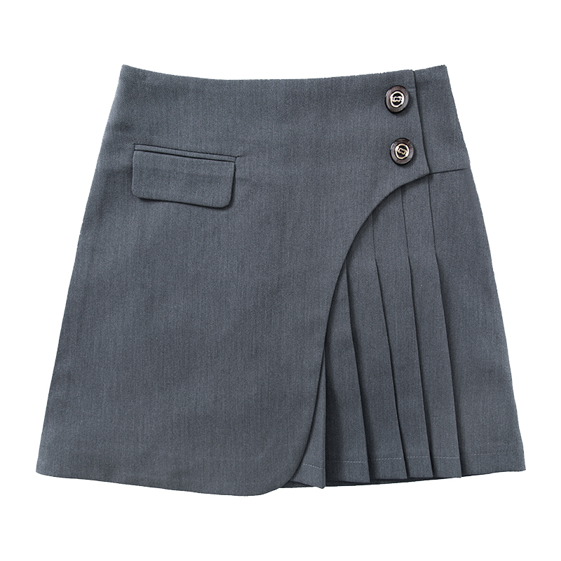 卡貂尼旗舰店百褶短裙女春秋2022年新款时尚不规则高腰a字包臀裙气质显瘦裤裙3