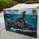 Puzzle toy building blocks assembled airplane ship model