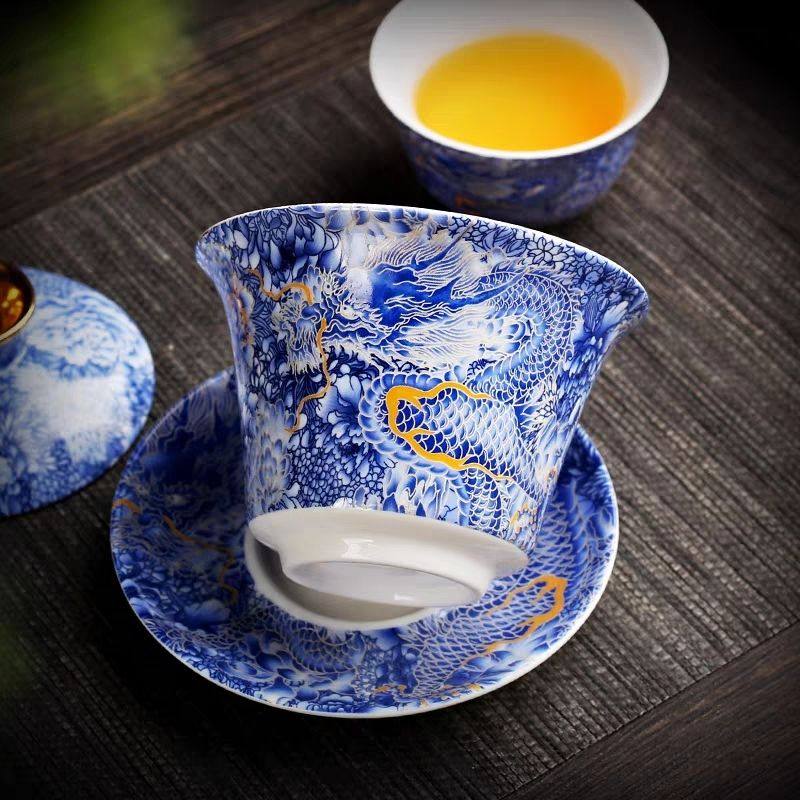 掐丝银可悬停旋转漂移三才盖碗青龙茶杯功夫茶具不烫手大容量茶碗,淘宝优惠券,粉丝福利购,淘宝优惠卷