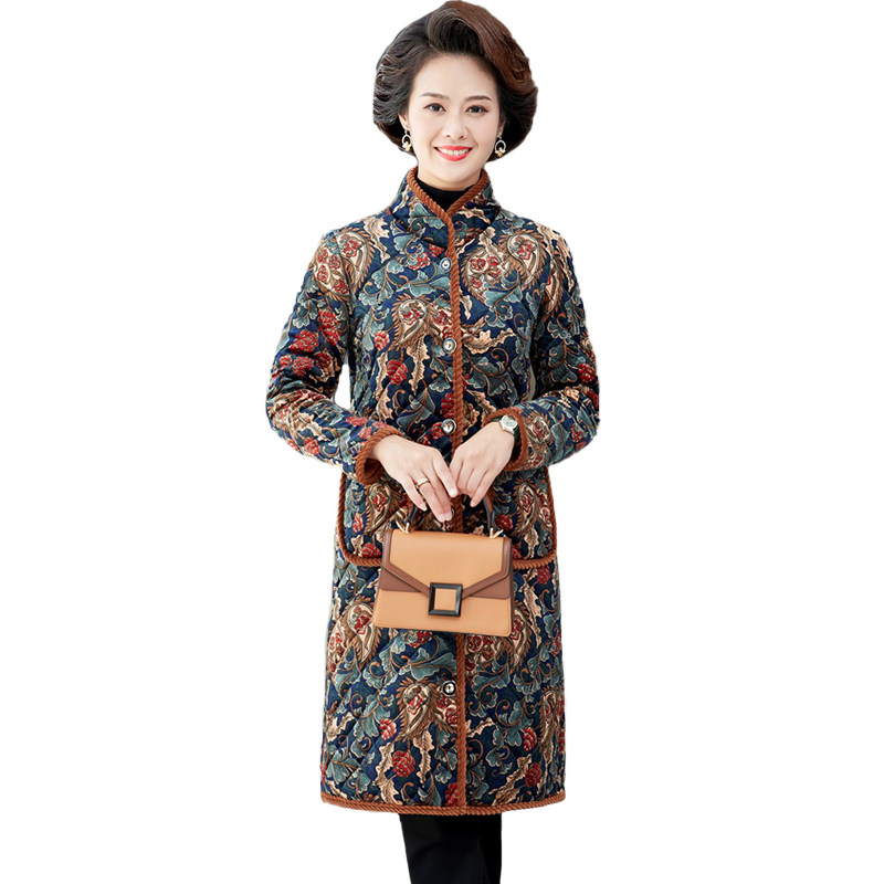 中老年女装春秋长款新款50岁棉衣 泰妃中老年女装