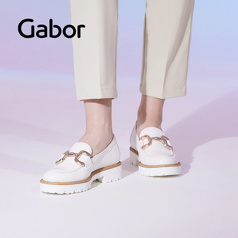 Gabor德国嘉步45246单鞋 加厚低跟平底一脚蹬乐福鞋女,淘宝优惠券,粉丝福利购,淘宝优惠卷