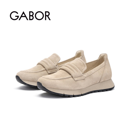 Gabor德国嘉步400601单鞋 26AW秋冬新品 绒面厚底乐福鞋 - 图1