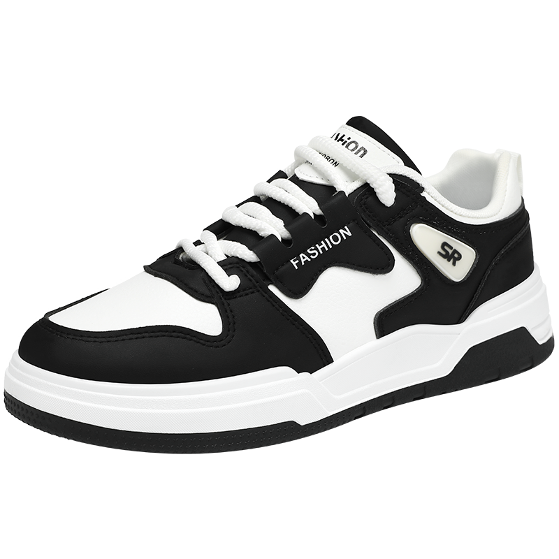 男鞋2025冬季新款黑白拼色青少年国潮板鞋韩版百搭休闲运动鞋潮鞋,淘宝优惠券,粉丝福利购,淘宝优惠卷