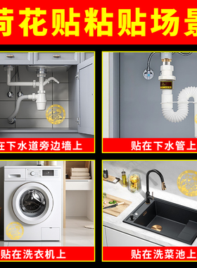 荷花图卫生间贴画鲤鱼莲纸