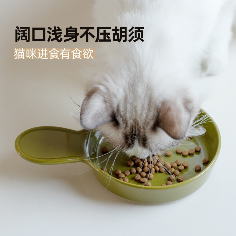 陶瓷猫咪专用碗宠物碗喂食器猫狗食具宠物食盆小猫碗饭盆宠物餐盘 - 图2