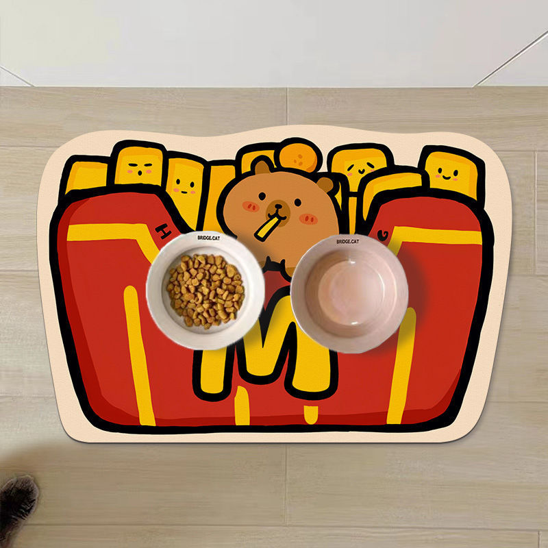 麦当劳猫咪狗狗餐垫宠物用品喝水饭碗吸水防洒便携垫速干可擦洗