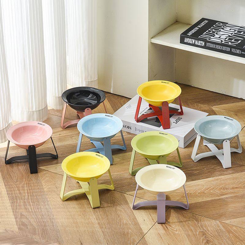 陶瓷猫狗宠物碗Bridgecat飞碟猫碗粮碗喝水狗碗猫碗护颈增高铁架,淘宝优惠券,粉丝福利购,淘宝优惠卷