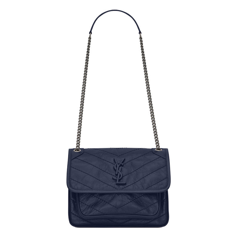 圣罗兰女士迷你复古褶皱niki斜挎包 HUAIXUAN海外女士包袋