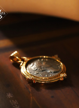 MYPAPA潮流INS风18K金古币吊坠