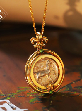 MYPAPA18K金双面古币吊坠