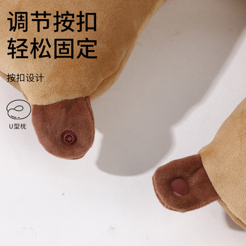卡皮巴拉u型枕可变形水豚玩偶可爱卡比巴拉毛绒玩具公仔生日礼物 - 图2
