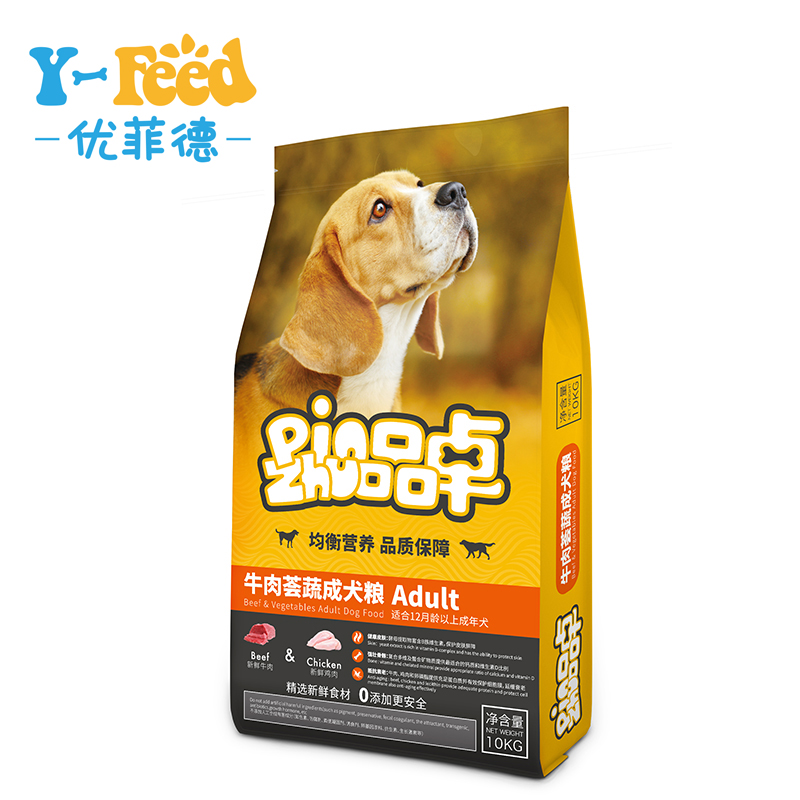 品卓狗粮品卓牛肉荟蔬成犬粮爱倍福贝狗粮泰迪比熊通用成犬粮10kg-图0