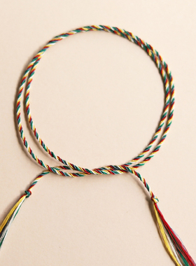 100%桑蚕丝手工编织藏式五彩绳