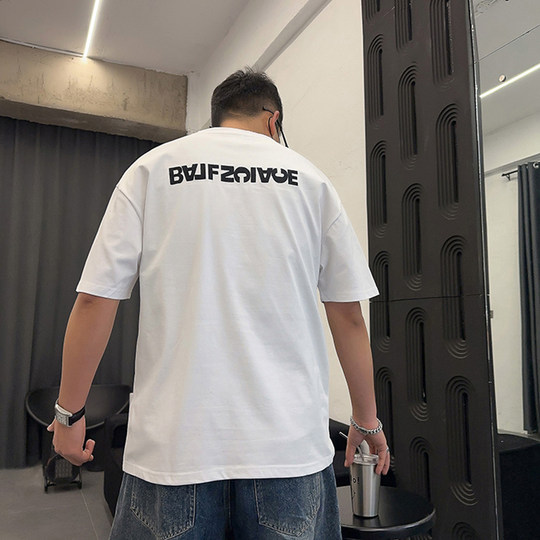 韩版半袖打底衫男春秋新款重工字母刺绣T恤青年流行内搭休闲短袖