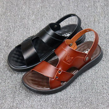 ເກີບຜູ້ຊາຍ Hongyili Summer New Versatile Light Baotou ເກີບຫນັງແທ້ Soft Sole Soft Surface Comfortable Casual Beach Shoes