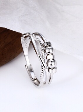 S925泰银风女士食指环缓压解焦虑