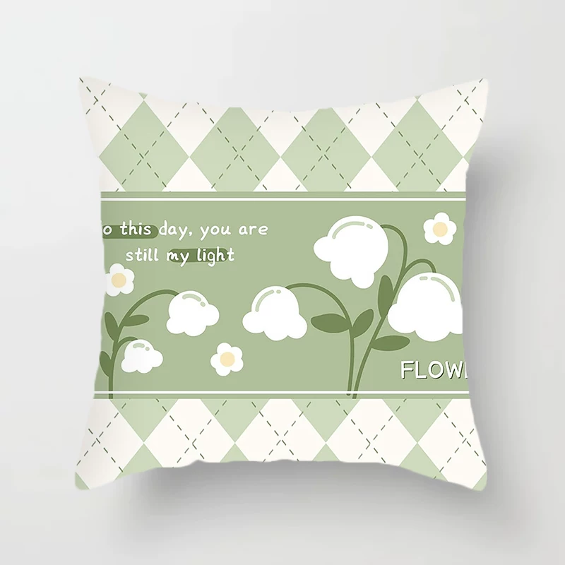 Fresh green pillow, sofa for bed for car