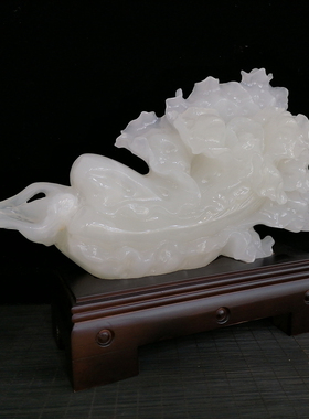 玉白菜摆件天然玉石招财中式现代简约客厅玄关办公室家居装饰礼品