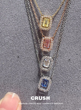 方糖果锆石跳动项链同款
