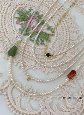 精致小珠链系列原创淡水珍珠叠打巴洛克小米锁骨链天然石叠戴日常