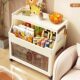 Snack storage shelf storage cabinet home living room multi-layer toy plastic storage rack box floor-standing folding storage cabinet
