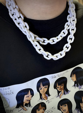 白色树脂项链亚克力嘻哈粗链裤链