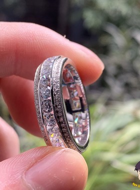 壁镶戒指指环S925纯银镶嵌闪钻