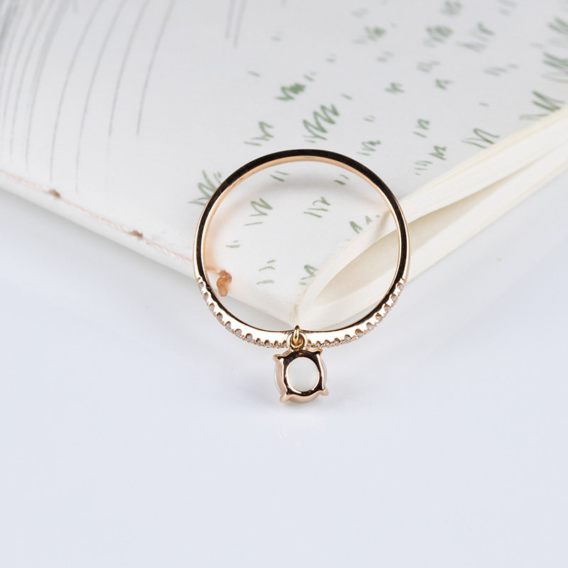 天然a货玻璃种戒面蛋面女士戒指 翠贵人颈饰