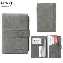 New Documents Card Bag Theft Protection Brushed Passport Ticket Clip Zipped multifunction travel abroad Travel Passport Package Wallet Tide