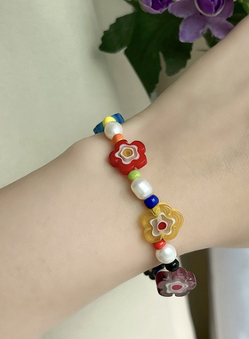 赵露思女琉璃淡水珍珠时尚手链