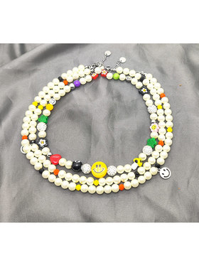 朴宰范同款笑脸蘑菇琉璃项链