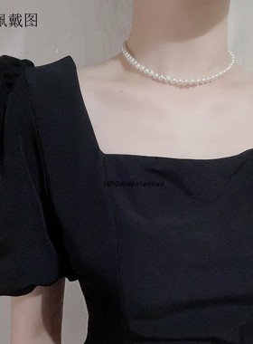 周也同款珍珠贝母女士项链气质轻奢小众ins风百搭锁骨链送礼物饰