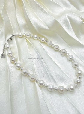 杨采钰同款冷淡风ins时尚气质轻奢复古珍珠项链女锁骨链颈链百搭