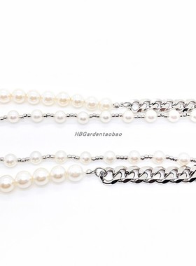 范丞丞同款珍珠拼接双层情侣项链