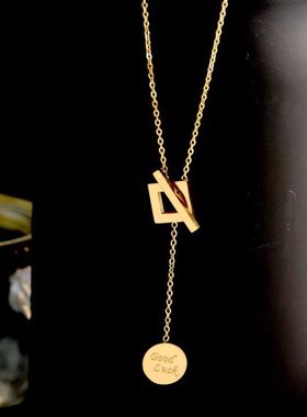 小众设计感高级钛钢钛钢圆形女项链