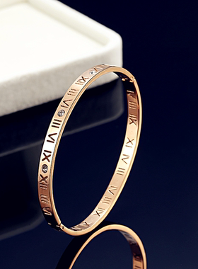 玫瑰金钛钢学生韩版百搭手饰品