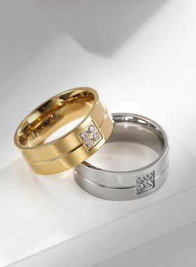 戒指不锈钢指环饰品介只戒子情侣