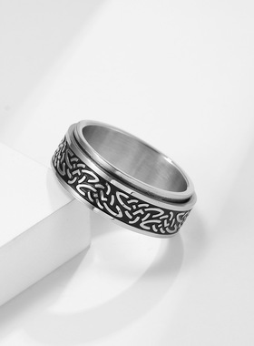 指环不锈钢潮欧美风介子可转动扳