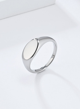 光面钛钢戒指女时尚设计指环印章