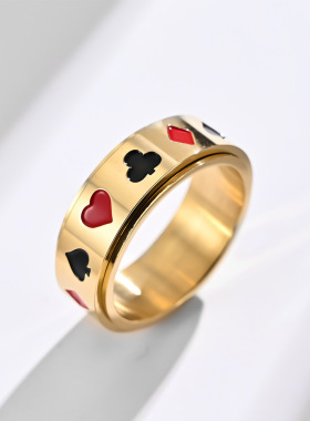 黑桃扑克牌钛钢JZ588饰品