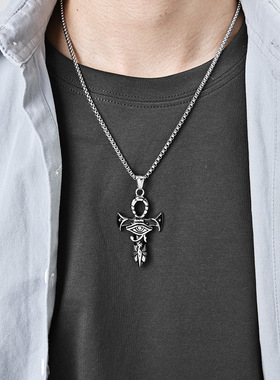 安卡荷鲁斯之眼十字架吊坠挂件欧